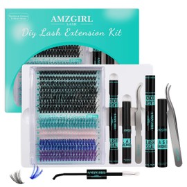 Lash Extension Kit,DIY Individual Lashes Clusters Kit,Lash Bond And Seal,Lash Remover For Eyelashes Extensions,Lash Applicator Tool For False Eyelash Cluster Kit 320Pcs At Home(40D,D-Mix9-16|kit)