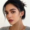 WARIDAR 12mm Tahitian Platinum Grey Faux Pearl Stud Earrings with