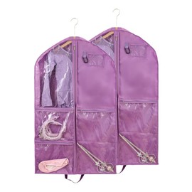 Waterproof Hanging Garment Bag,2 Pack 40 inch Garment Bags for Hanging Clothes,Garment Bags for Travel Storage,Dance Clothes Bag,Kids Garment Bag for Dance Costumes,Sports,Skating,Theatre,Beauty