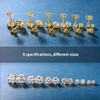 6 Pairs 14K Yellow Gold Plated Round Cut Clear Cubic