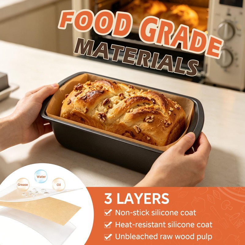 100 Pcs Loaf Pan Liners for Baking Bread 9x5 Inch