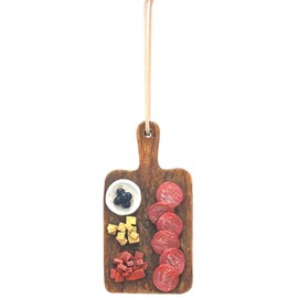 The Bridge Collection 3.25" Resin Charcuterie Board Ornament - Miniature Food Board Meat & Cheese Tray Christmas Ornament