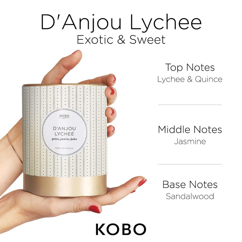 Kobo Candles Kobo Soy Candle, D'Anjou Lychee