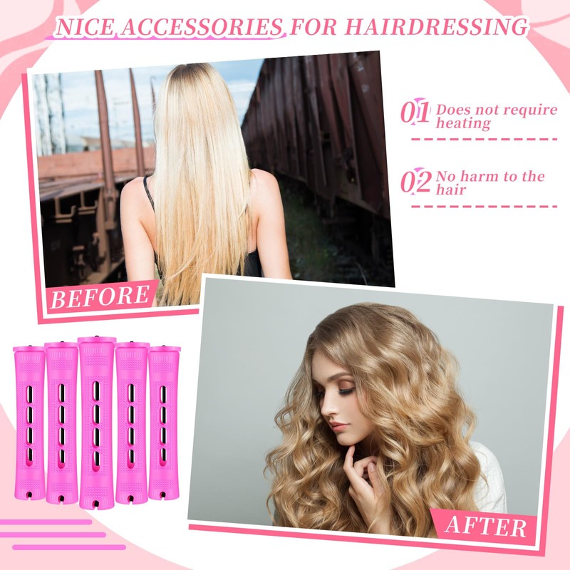160 Pcs Perm Rods for Long Short Hair Plastic Rollers,
