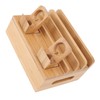 Bamboo Charging Station Multifunction 5 Ports Charging Station Rack for
