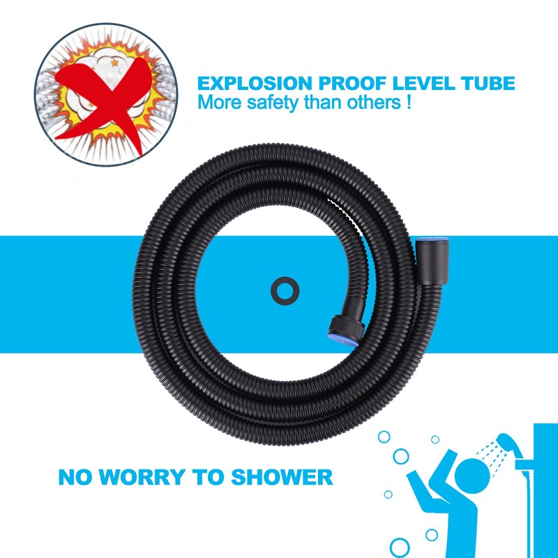 Aleasha Matte Black Finished Shower Hose, 63 Inches SUS 304