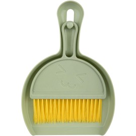 HINZIC Small Broom and Dustpan Brush Set Green Mini Handheld Broom and Dustpan for Home Kitchen Office Camping Pets Cleaning