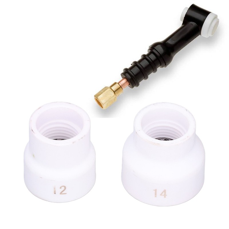 2Pcs TIG Welding Cup 12#/14# Ceramic Nozzle Accessory Set Kit