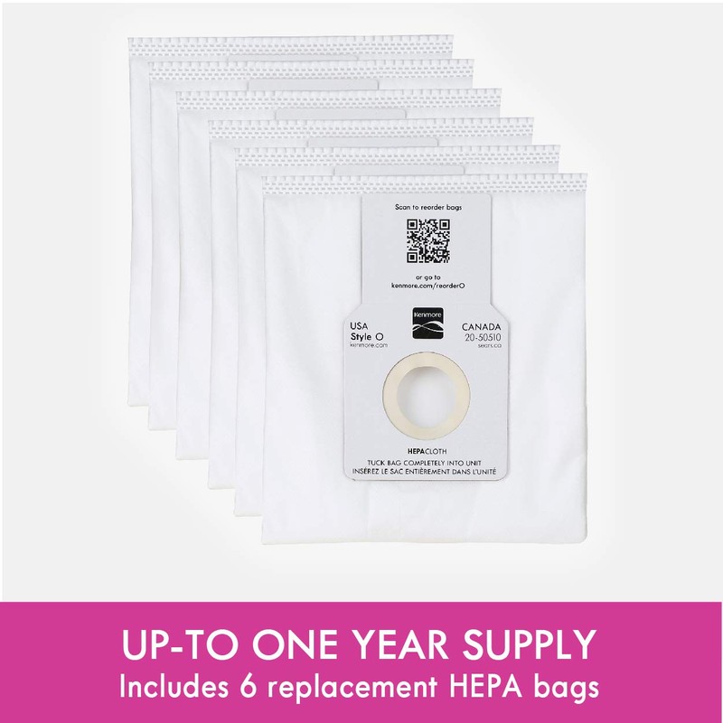 Kenmore 53294 Style O HEPA Cloth Vacuum Bags for Kenmore