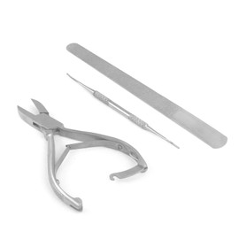 Precise Canada Ingrown Toe Nail Nippers 5" with Lock One Toe Nail File and One Diamond Sainded Nail File Perfect Tools for Nail Care Made of Stainless Steel