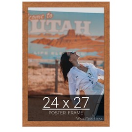 wallsthatspeak 24x27 Light Walnut Rustic Pine Picture Frame for Puzzles Posters Photos or Artwork