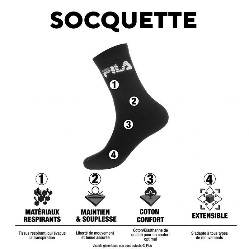 Fila 3 pairs of socks invisible sneaker socks unisex 2.5