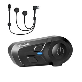 WeClear Motorcycle Helmet, Bluetooth Headset, For Motorcycles, Intercom Earphones, Speaker, Bluetooth 5.3, Waterproof, Easy Operation, Easy Installation, Clear Voice Navigation, Noise Reduction