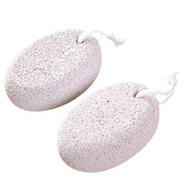 Healvian 2pcs Double-sided Foot File Callus Remover Natural Stone Pedicure Tool for Dead Skin Removal Eco-friendly Design with Comfortable Grip and Strong Lanyard for Easy Storage