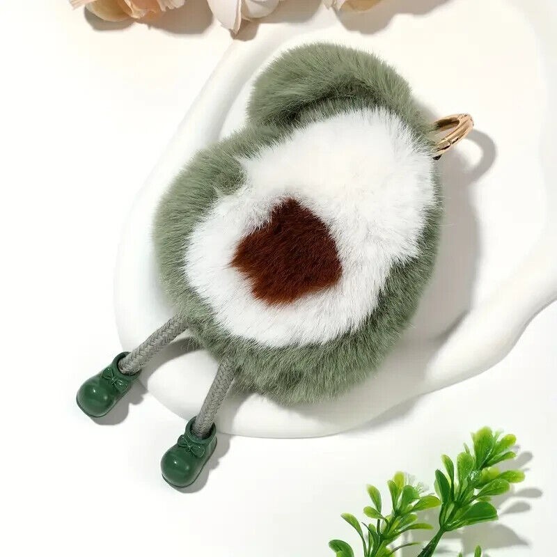 Unbranded Plush Avocado Keychain Cute Doll Key Chain Ring Purse