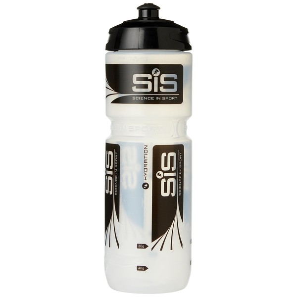 Science In Sport SIS Clear Sports Water Bottle, Wide Mouth Drink Bottle, Black Logo, Transparent Colour, 800 ml (Design May vary)