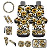 Dngkaoje Sunflower Cow Print Car Seat Cover Full Set for
