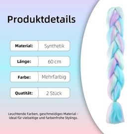 Ideal Swan Braids Extensions, Mixed Colour, Jumbo Braiding Hair, Synthetic Hair for Braiding, 22 Inch Hair Strands for Braids, Hair Braiding, Hair Box Braid Extensions, 2 Pieces for Braids