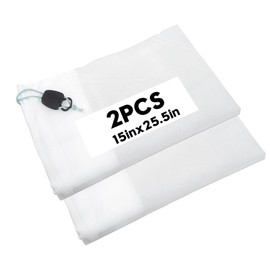 Pool Debris Leaf Cleaning Vacuum Replacement, Pool Vacuum Bags Ultra Fine Mesh, Mesh Nylon Bags 15" X 24.5" 100 Micron, 2 Pc