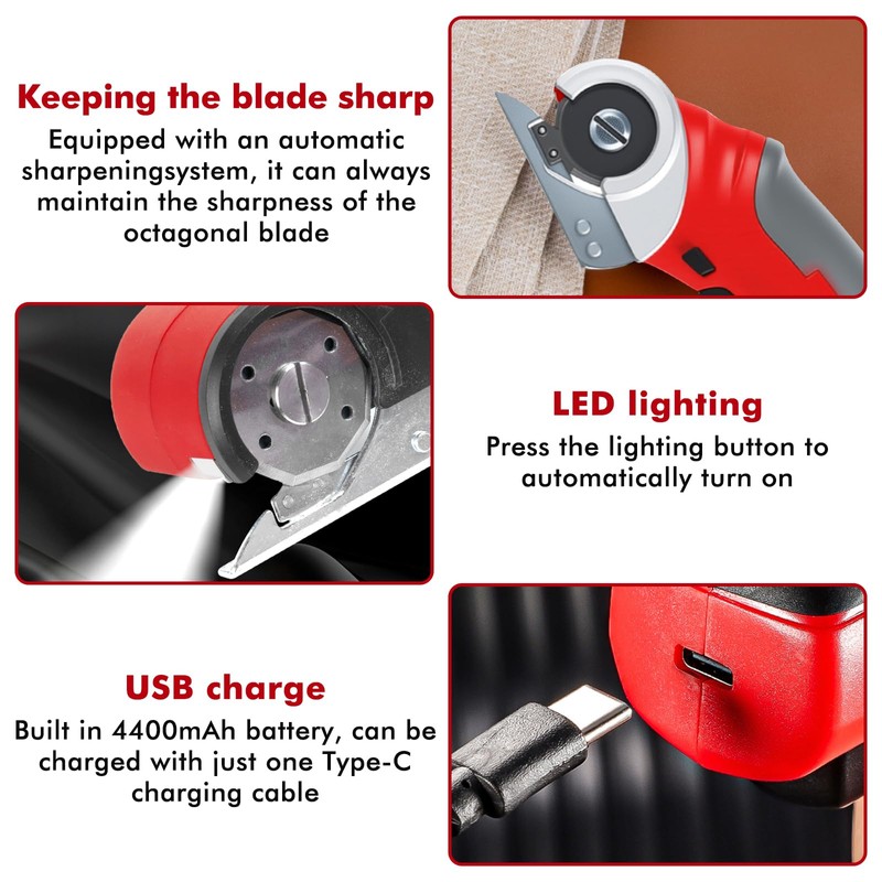 Cardboard Cutter Electric, 2000 mAh Electric Scissors, 4.2 V Electric