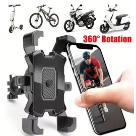 360° Adjustable Motorcycle & Bicycle Phone Mount – Anti-Slip Shockproof ABS Phone Holder