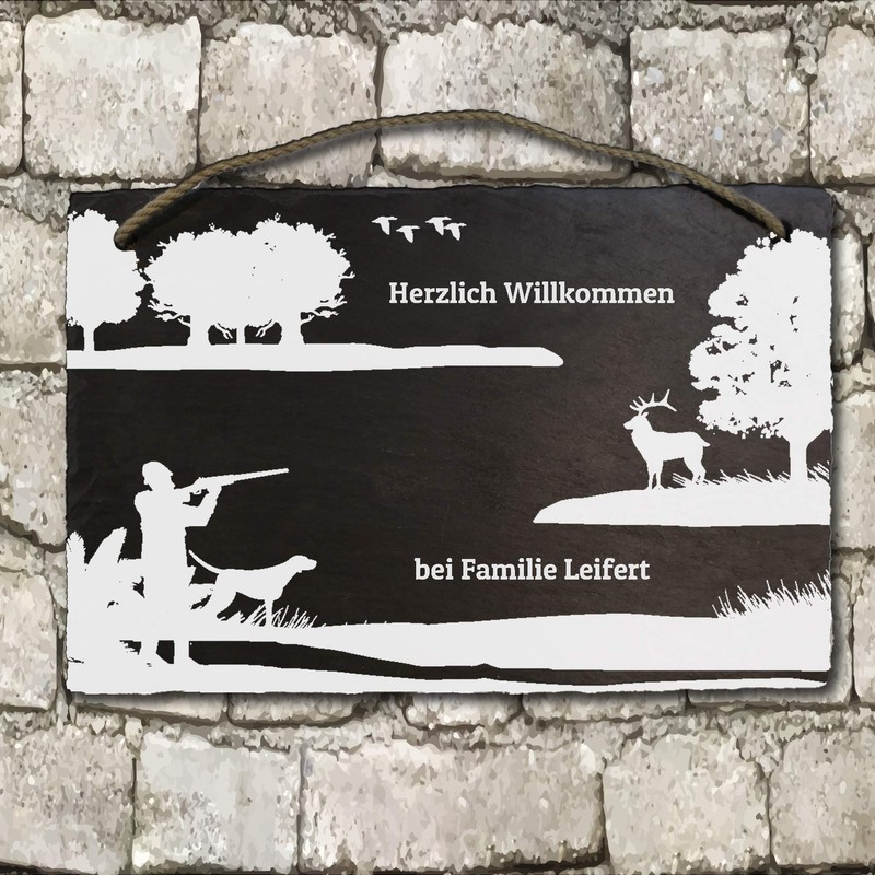 Printed slate board for the hunter approx. 21 x 29
