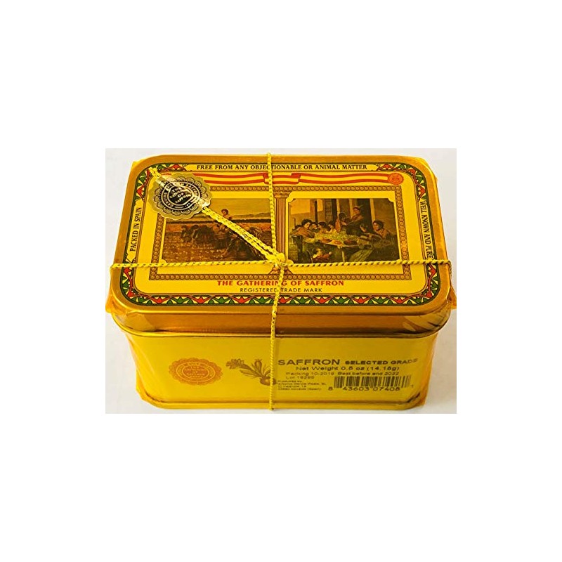 Spanish Saffron Tin Gathering of Saffron Select Grade 1/2 oz