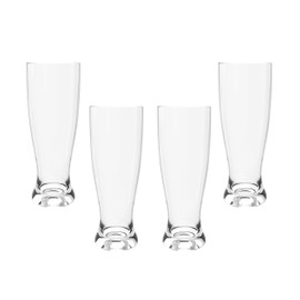 QG 25 oz Unbreakable BPA Free Plastic Pilsner Beer glass | Set of 4 Clear