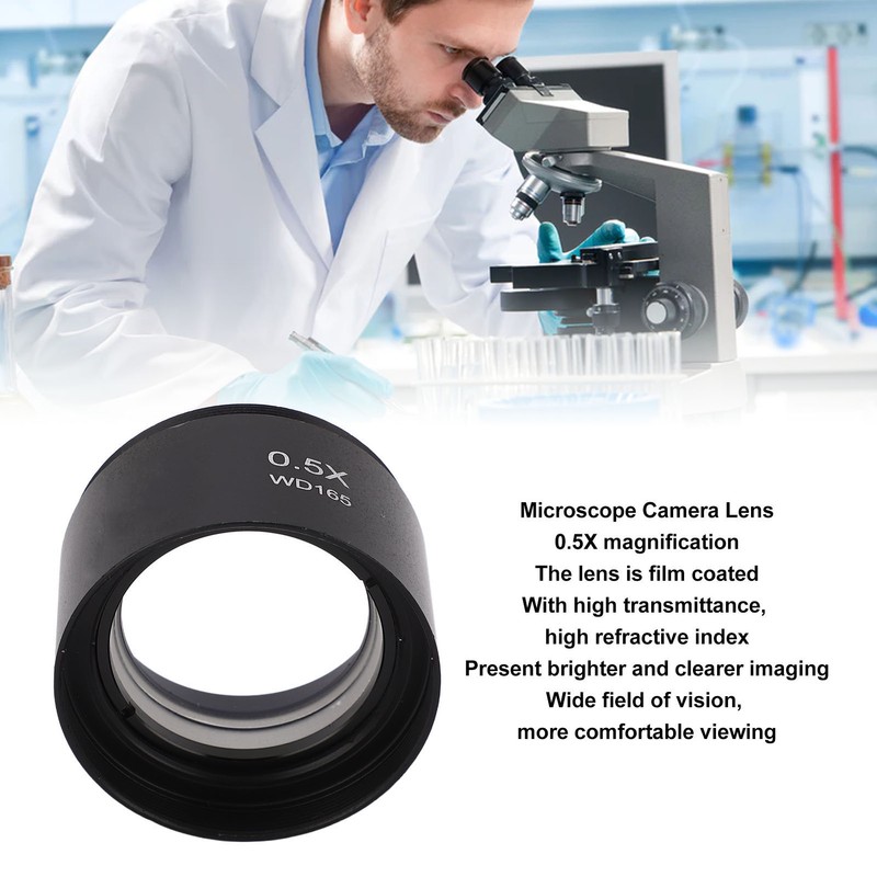 Microscope Objective Lens 0.5X High Transmittance Refractive Index Wide Viewing