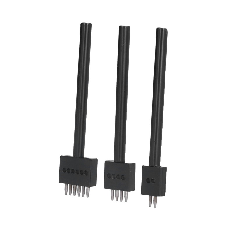 3Pcs Leather Perforated Tool Black Tooth Durable Quick Easy DIY