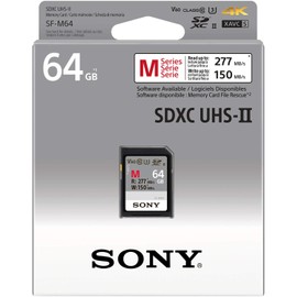 Sony 64GB SF-M Series UHS-II U3 V60 SDHC Digital Memory Card - Read 277MB/S Write 150MB/S SF-M64