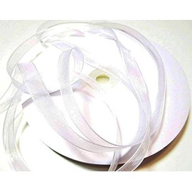 CaPiSo 6 mm Organza Ribbon Gift Ribbon Organza Wedding Christmas Decoration Item (White, 100 m)