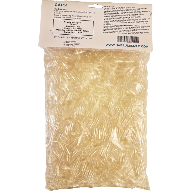 Empty HPMC Capsule Size 0 x 1000