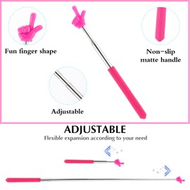 DIVINA VITAE Telescopic Teacher Pointer Extendable Pointer Stick for Classroom Retractable Hand Pointer Finger Pointer Stick Mini Classroom Pointer for Elementary School Kindergarten Teacher(Pink)