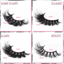 Fluffy Lashes 4 Styles 22MM-25MM 3D False Eyelashes 20 Pairs Full Wispy Lashes 25 MM Long Volume Curly Fake Eyelashes Reusable Dramatic Thick Faux Mink Lashes Multipack Wholesale Pack, by Yaiseiko
