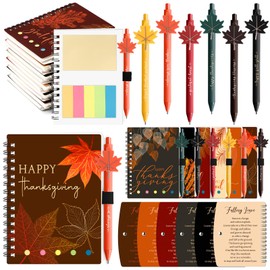 Resurhang 36 Sets Fall Thanksgiving Gifts Autumn Notebook and Fall Ballpoint Pens Set Maple Leaf Notebook Friendsgiving Autumn Gifts Bulk for Student Classroom Office Harvest Party Favor