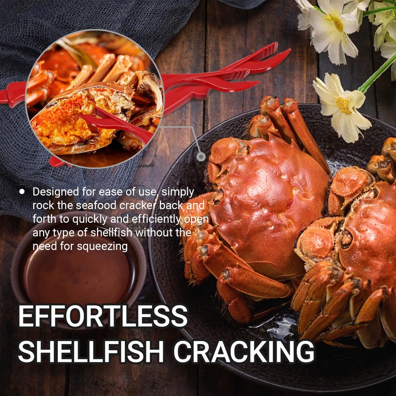 Opfiue 6PCS Crab Legs Crackers,Easy Opener Picks Tools Reliable Crackers