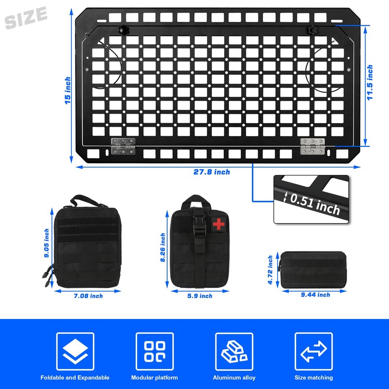 for Ford Bronco 2021-2024 Tailgate Table Rear Foldable Storage Cargo
