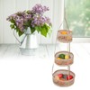 Hanging Fruit Basket Rattan 3 Tiers Multifunctional Foldable Elegant Style