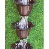 KAM Home Flower Rain Chain with Brass Bolt Gutter Adapter