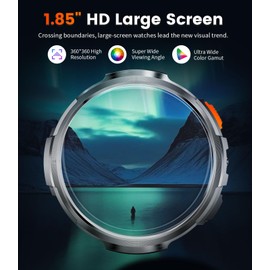 FOXBOX 1.85" IPS Ultra Screen Smartwatch with LED Flashlight for Android iOS, 55mm Military Smart Watches for Men, IP68 Waterproof, Make/Answer Call, 24H Heart Rate, 730mAh, 100+ Sports