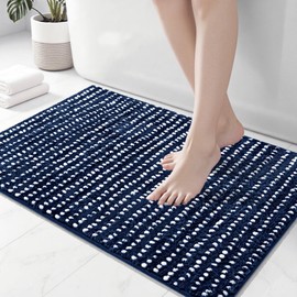 Arenarug - Alfombra de baño de felpilla esponjosa, azul marino, 24 x 36 pulgadas