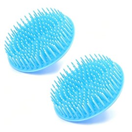 Paquete de 2 masajeadores de cuero cabelludo para el cabello, cepillo de champú, limpiador de cabezal de ducha, peine de masaje para el crecimiento de