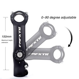 FOMTOR 31.8mm Adjustable Stem 0~90 Degree 110mm MTB Adjustable Bike Stem for (1.25") Handlebar, Suitable for Most of Mountain Bike, Road Bike, BMX