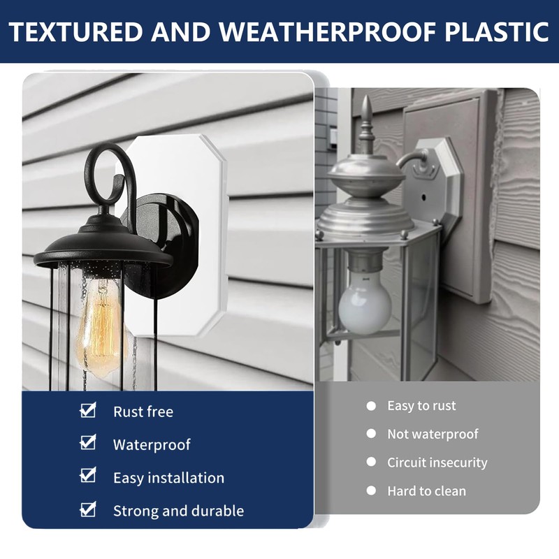 Vinyl Siding Mounting Block with Built-in Electrical Box, Universal Siding