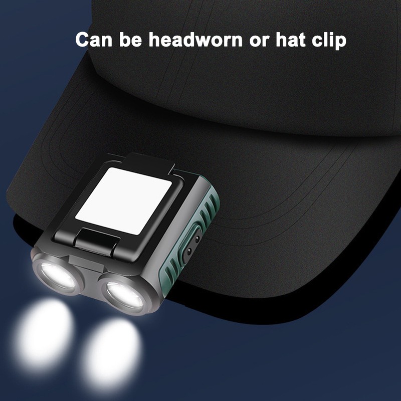 Portable Cap Clip Headlamp Outdoor Camping Fishing Headlight Waterproof Hat