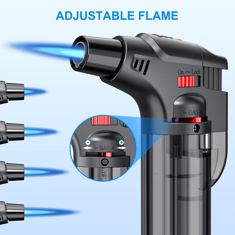 Torch Lighters, 4 Pack, Butane Refillable Jet Flame Torch Lighter,