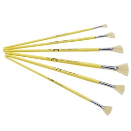 6 pieces / set. Fan Shape Pig Bristle Hair Paint Handle Oil Paint Brush Watercolor Brush Artists Professional Art Supplies