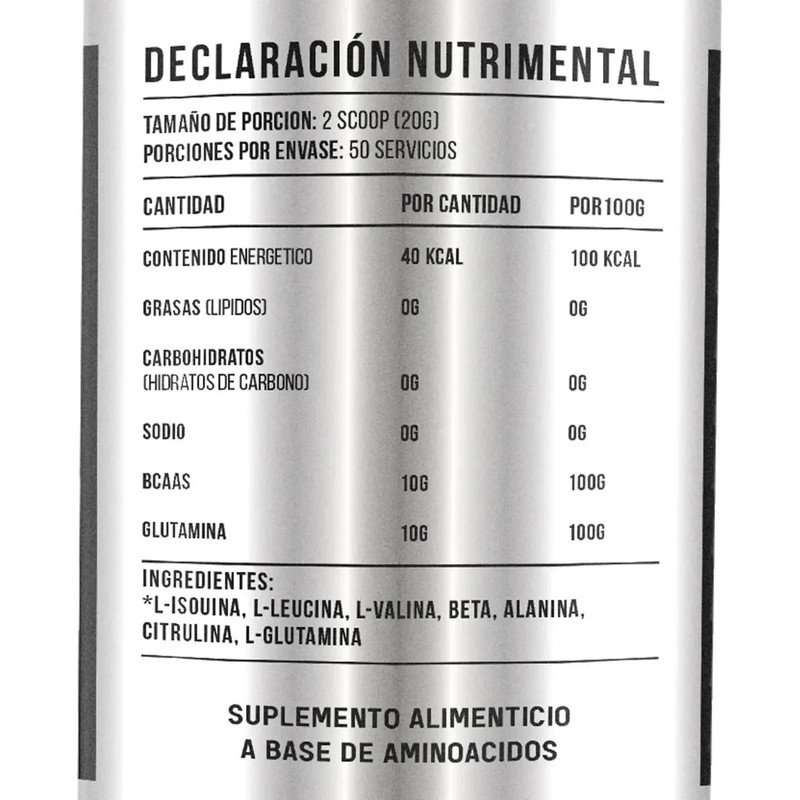 Black Supplements Aminoácidos Bcaas Glutamina 1kg