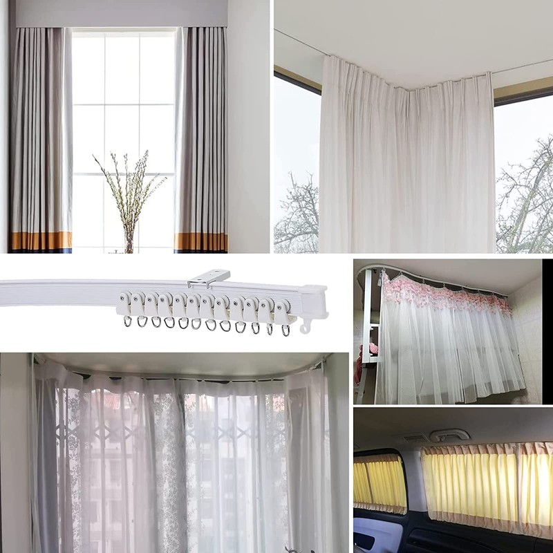 5 Meters (16.4FT) Flexible Bendable Ceiling Curtain Track,Room Divider, Window